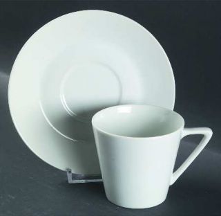 Harmony House China Moonglow White Flat Cup & Saucer Set, Fine China Dinnerware