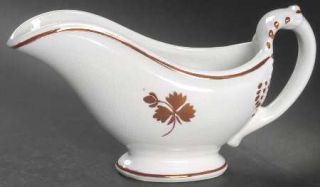 Alfred Meakin Tea Leaf Gravy Boat, Fine China Dinnerware   Copper Tea Leaf Cente