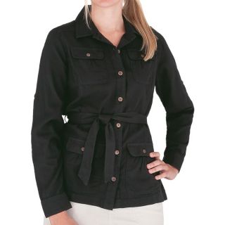 Royal Robbins Cool Mesh Cotton Shirt Jacket   Long Sleeve (For Women)   JET BLACK (M )