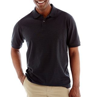 Haggar Mini Box Polo Shirt, Black, Mens
