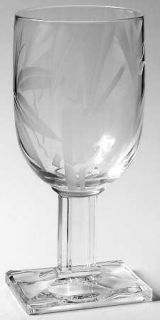Heisey 4044 1 Water Goblet   Stem #4044, Deep Etch Floral Design