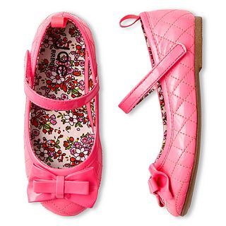 JOE FRESH Joe Fresh Toddler Girls Quilted Faux Patent Leather Flats, Pink, Pink