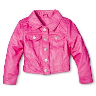 Dollhouse Infant Toddler Girls Faux Leather Jacket   Pink 18 M