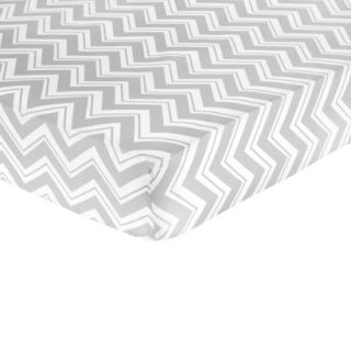 Zig Zag Yellow and Gray Fitted Crib Sheet   Zig Zag Print