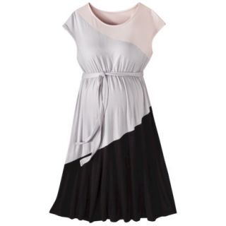 Liz Lange for Target Maternity Short Sleeve Colorblock Dress   Pink/Gray/Black L