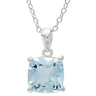 2 3/4 CT. T.W. Sky Blue Topaz Solitaire Silver Pendant with Chain   Silver