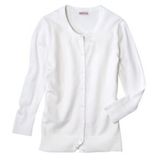 Merona Petites Long Sleeve Crew Neck Cardigan Sweater   White XSP