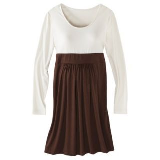 Merona Maternity Long Sleeve Colorblock Dress   Cream/Brown XS