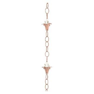 Good Directions Flowers Rain Chain   Polished Copper