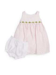 Infants Eyelet Dress & Bloomers Set   Pink