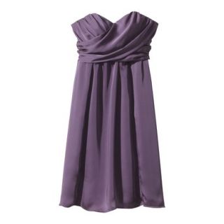 TEVOLIO Womens Satin Strapless Dress   Plum Spice   12
