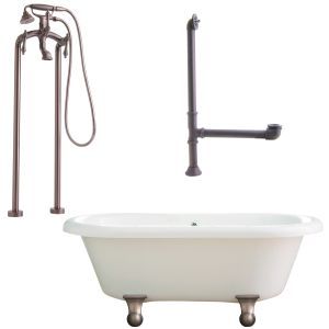 Giagni LP2 ORB Portsmouth Cannonball Foot Dual Tub, Faucet with Hand Shower, Dra