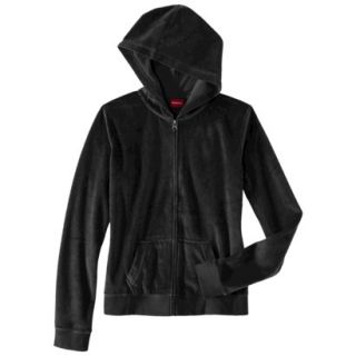 Merona Womens Velour Hoodie   Black   L
