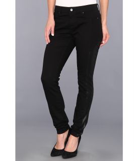 DKNY Jeans Faux Leather Pieced Legging in Noir Womens Jeans (Black)