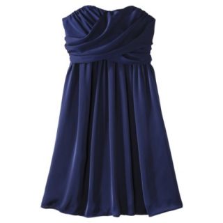 TEVOLIO Womens Satin Strapless Dress   Academy Blue   14