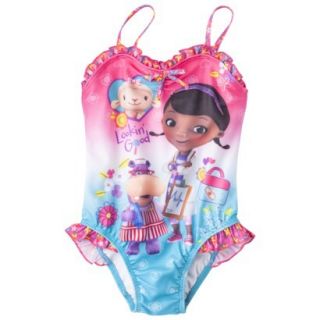 Doc McStuffins Toddler Girls 1 Piece Swimsuit   Pink 2T