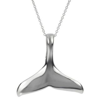 Journee Collection Sterling Silver Whale Tail Necklace   Silver