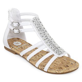 Total Girl Greece Girls Gladiator Sandals, White, Girls