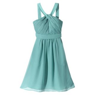 TEVOLIO Womens Plus Size Halter Neck Chiffon Dress   Blue Ocean   26W