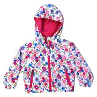 Pink Platinum Infant Toddler Girls Floral Windbreaker Jacket   White 12 M