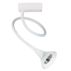 Elco Lighting ET544W Track Lighting, Low Voltage 24 Gooseneck Track Fixture White w/ Frosted Glass Shade