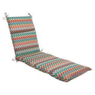 Outdoor Chaise Lounge Cushion   Red/Turquoise Chevron