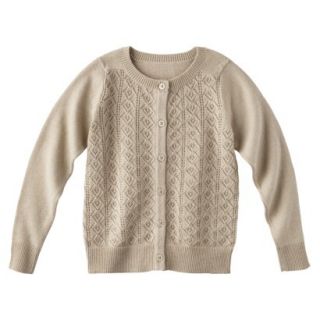 Cherokee Infant Toddler Girls Lace Stitch Sweater   Light Cocoa 2T
