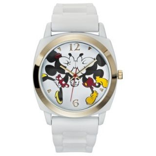 Disney Mickey and Minnie Mouse Smooch Watch   White