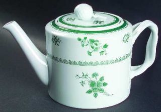 Spode Gloucester Green Teapot & Lid, Fine China Dinnerware   Green Flowers And D