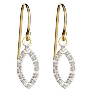 Drop Sterling Silver Earrings with Diamond Accents   Yellow