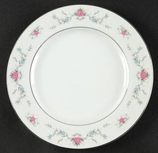 Fine China of Japan Lisa Salad Plate, Fine China Dinnerware   Blue,Pink, & White