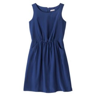 Merona Womens Woven Drapey Dress   Waterloo Blue   L