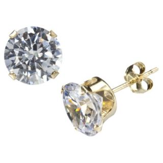 Gold Over Silver 8mm Cubic Zirconia Earrings