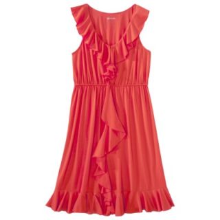 Merona Womens Cascade Ruffle Front Dress   Red Rave   M