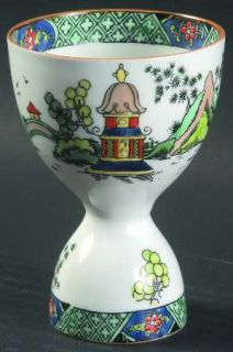Crown Staffordshire Ye Olde Willow Double Egg Cup, Fine China Dinnerware   Multi