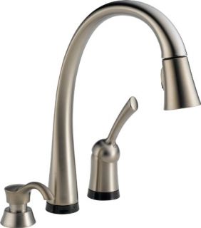 Delta 980TSSSDDST Pilar TouchActivated Single Handle PullOut Kitchen Faucet with Soap Dispenser Stainless Steel