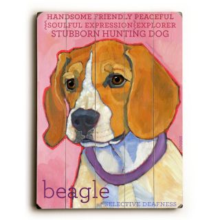 Artehouse Beagle Pink Wooden Wall Art   14W x 20H in.   0004 2094 26