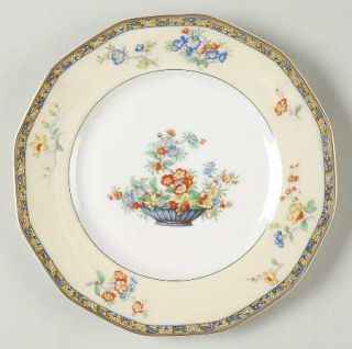 Haviland Montreux Luncheon Plate, Fine China Dinnerware   Theo, Floral Rim,    F