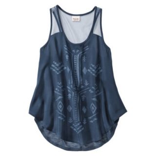 Mossimo Supply Co. Juniors Knit to Woven Tank   Banner Blue M(7 9)