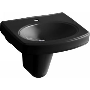 Kohler K 2035 1 7 PINOIR Pinoir® Wall Mount Bathroom Sink with Single Faucet Hol