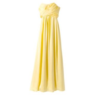 TEVOLIO Womens Plus Size Satin Strapless Maxi Dress   Sassy Yellow   24W