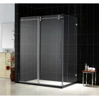 Dreamline SHEN6036601208 Enigma Shower Enclosure with Sliding Front Door, 36 x 60 1/2 x 79 Polished Stainless Steel