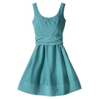 TEVOLIO Womens Taffeta Scoop Neck Dress with Removable Sash   Blue Ocean   4