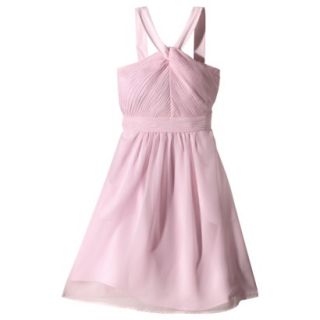TEVOLIO Womens Plus Size Halter Neck Chiffon Dress   Pink Lemonade   26W