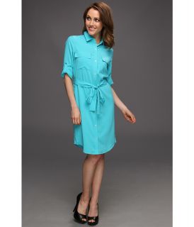 Calvin Klein Shirt Dress Womens Dress (Blue)