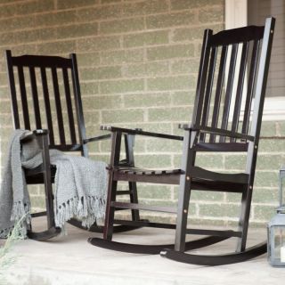 Pair Of Coral Coast Indoor/Outdoor Mission Slat Rocking Chair   Black   MP089
