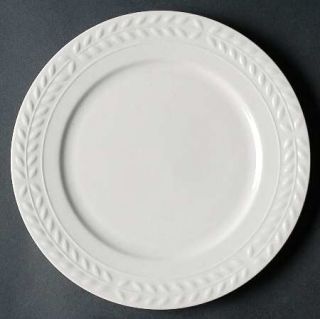 Gibson Designs Nobilis Dinner Plate, Fine China Dinnerware   Stoneware,All White