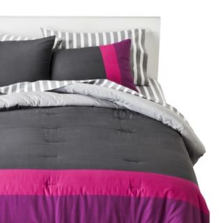 Room Essentials Color Block Comforter Set   Purple (Twin)
