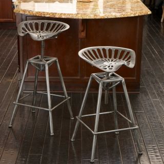 Best Selling Home Decor Furniture LLC Chapman Saddle Seat Silver Counter Stool  