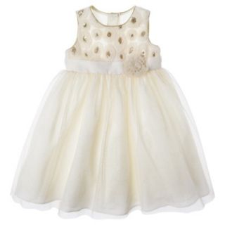 Rosenau Infant Toddler Girls Rosette Tulle Dress   White 4T